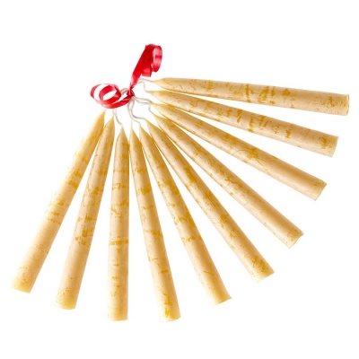 Baumkerzen aus Bienenwachs (10-er Set) 115mm x Ø11-13mm