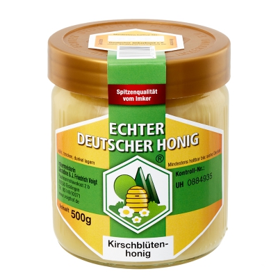 Cremiger Kirschblütenhonig im 500g Glas