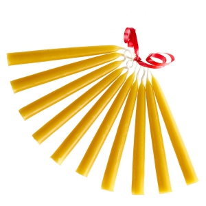 Baumkerzen aus Bienenwachs (10-er Set) 115mm x Ø11-13mm